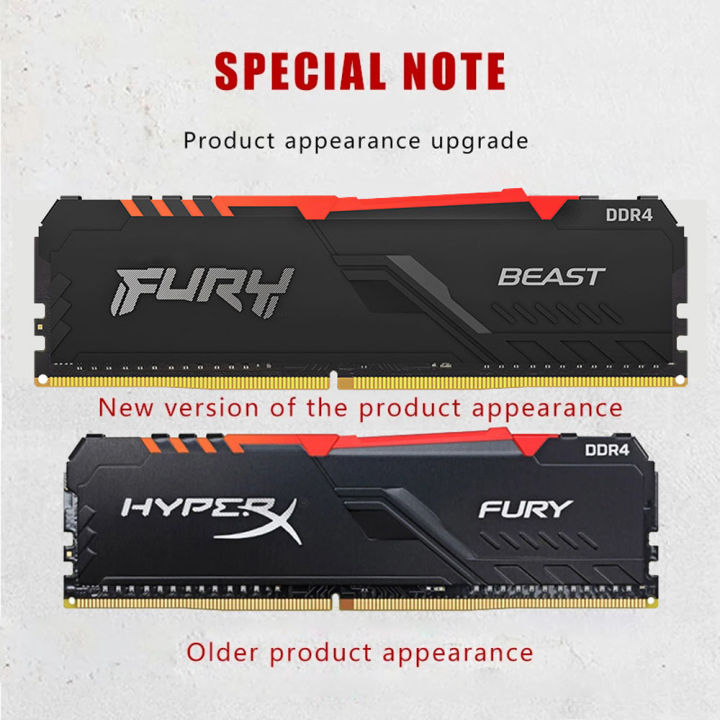 HyperX Fury RGB 8GB DDR4 RAM 8GB DDR4 RAM for Pc 8GB DDR4 3200mhz