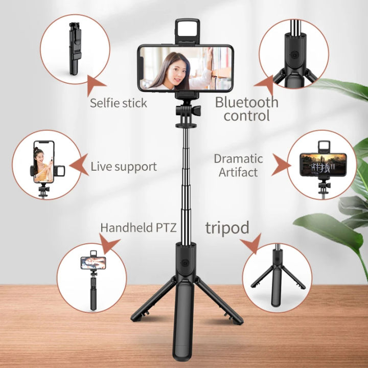 Bluetooth%20Wireless%20Selfie%20Tripod%20with%20Fill%20Light%20360%20Degree%20Rotation%20Remote%20Shutter%20is%20Suitable%20for%20Travel%20Shooting%20-%20Image%202