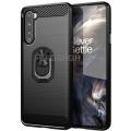 Capa For OnePlus Nord 8 Pro NORD 6.44 inch Brushed Carbon Fiber Soft Silicone Case For AC2001 AC2003 Magnetic Ring Stand Cover. 