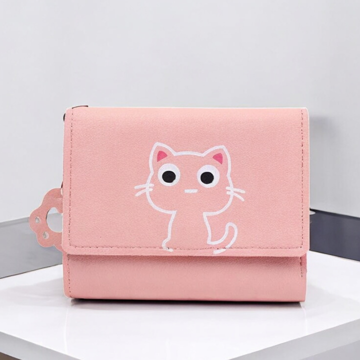 Cute Cat PU Leather Wallet for Women – Tassel Design Coin Purse