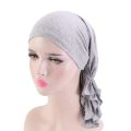 【beauty code store】Muslim Modal Cotton Elastic Turban Cap Head Pirate Hat Cancer Bandanna Cap Chemo Hair Loss Cover Beanie Scarf.