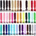 Kanekalon Jumbo Braid Hair 24inch Crotchet Braids Pure Color Expression Braiding Hair Black Blond Pink. 