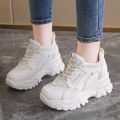Rimocy Hidden Heels Sneakers for Women Breathable Mesh Platform Sports Shoes Woman Mix Color Height Increasing Casual Shoes House Foocus. 