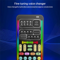 I9 Voice Changer Full Kit Multiple Audio Effect Bluetooth Live Sound Cards Ultra-Thin Portable Live Sound Card Mic Tool.
