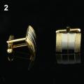 Men's Frosted Silver Gold Plated Cufflinks Tie Bar Clasp Clip Set Gift. 