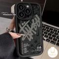 Graffiti Trendy Brand Stussy Phone Case Compatible for IPhone 11 13 15 14 12 Pro Max XR X 7Plus XS Max 6S 7 8 15 6 Plus SE 2020 Shockproof Cute Smiley Soft Tpu Cover. 