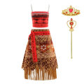 Costume iana children's Va dress children princess girl costume Moana dress with necklace Halloween costume party baby. 