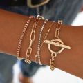 Punk Heavy Metal Rhinestone Chain Bracelets Set for Women Adjustable Crystal Pulseras Bangles Hand Jewelry Gift Steampunk Men.