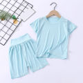 Children Clothing Set Summer Children Boys Girls Kids Pajamas Suit Sleepwear Short Sleeve T shirt Shorts Kids Outfits 4 6 8 10 Y. 