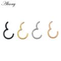 Alisouy 1PC Steel Tiny Nostril Segment Septo Nose Rings Captive Ear Nose Hoop Piercings Clip on Helix Rings Body Jewelry 7 Color. 