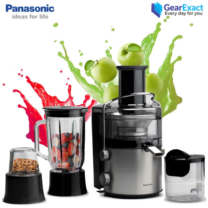 Panasonic MJ-DJ31 3-in-1 Juicer Extractor, Blender, and Grinder with Durable Metal Spinner