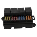 12 Way Blade Fuse Holder Box with Spade Terminals and Fuse 4PCS 4Pin 12V 80A Relays for Car Truck Trailer and Boat. 