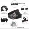 Fashionable High Quality Men Black Nylon Belt Outdoor Automatic Buckle Canvas Belts.