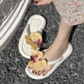 【sought-after】 Comfortable Phalaenopsis Flower Women Herringbone Slippers INS Style Anti-slip Summer Beach Shoes EVA Outdoor Indoor Slide Sandals Women. 