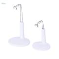 White Adjustable Doll Stand Display Holder 11.5-14.5cm for Teddy Bear.