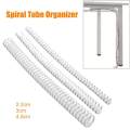 Flexible Spiral Cable Cord Band Wire Wrap Tube Management Organizer White. 