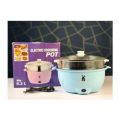 Electric Cooking Pot Small Portable Electric Mini Multi Cooker - Material : PP + Stainless Steel + Glass - Power : 600W.