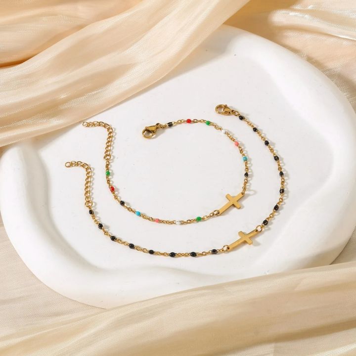 Religious%20Stainless%20Steel%20Cross%20Charms%20Bracelets%20Women%20Girls%20Gold%20Color%20Metal%20Link%20Chains%20Party%20Club%20Jewelry%20Gifts,18cm%20Long%20-%20Image%205