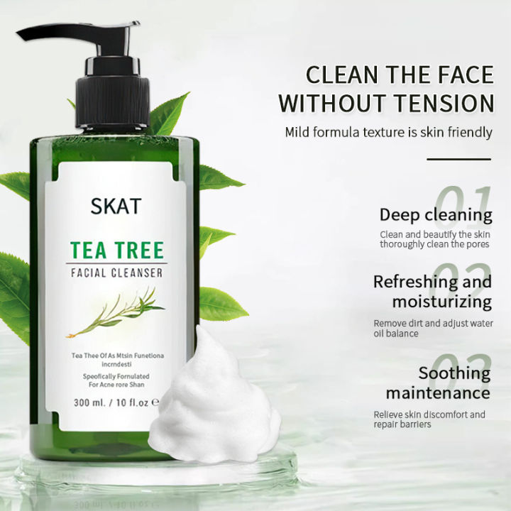 Full English SKAT Tree Tea Facial Cleanser, Mild Non-Irritating, Hydrating, Moisturizing, Cross-border Cleanser, Foreign Trade Foam