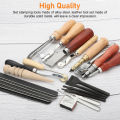 18pcs Leather Tooling Kits Include Awl Polish Tool Punch Tool Leather Craft Punch Tools Kit For Beginner Professionals. 