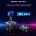 REDRAGON APAS K535-KB RGB USB Mini Slim Ultra-Thin Designed Wired Mechanical Gaming Keyboard Blue Switch 104 Keys for Compute PC.