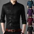 Formal Shirt For Men Long Sleeve Turn Down Collar Stripes Single-breasted Business Men‘s dress shirts Top roupa masculina 2024. 