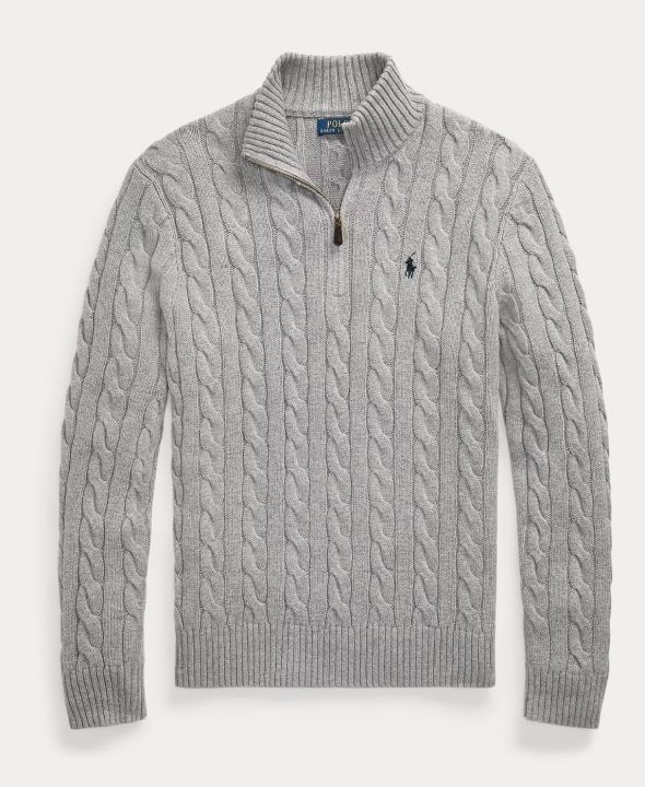 Ralph%20Lauren%20Cable-Knit%20Cotton%20Quarter-Zip%20Sweater%20%E2%80%93%20Grey%20-%20Image%205
