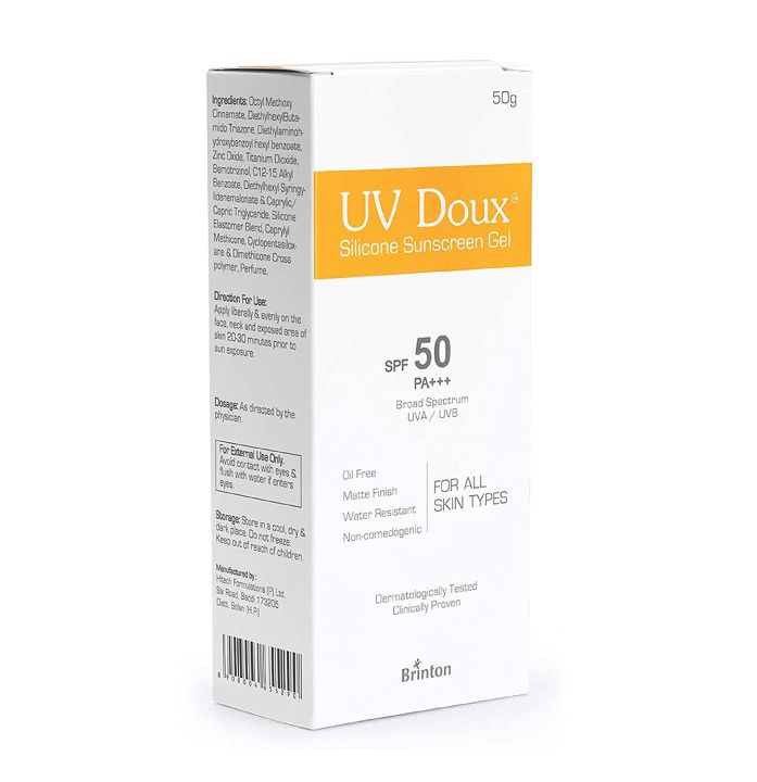 Brinton Healthcare Uvdoux Face & Body Sunscreen Gel With Spf 50 Pa+++ In Matte Finish-50 gram