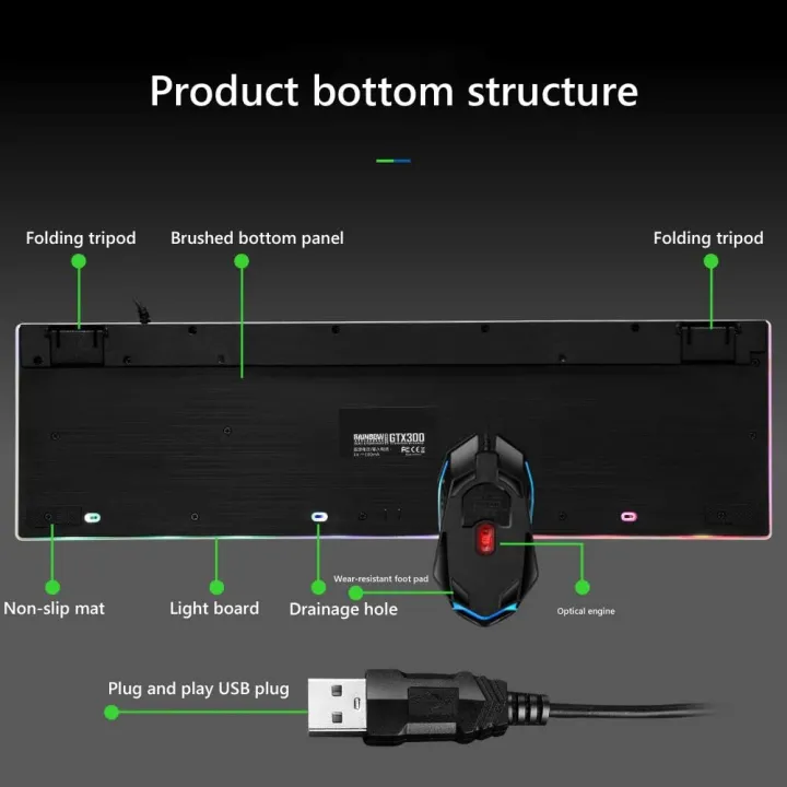 Gaming%20Keyboard,%20Colorful%20Backlit%2087%20Keys%20USB%20Connection%20Wired%20Keyboard%20for%20Office%20-%20Image%205