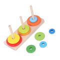 Wooden Stacker Rings, Geometric Stacker Toy Educational Preschool Learning Safe for Kids for Home. 