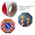 10m x 5cm Safety ning Tape Reflective Tape Self adhesive Tape Reflective Strip Traffic Reflective Stickers Color: red + white.