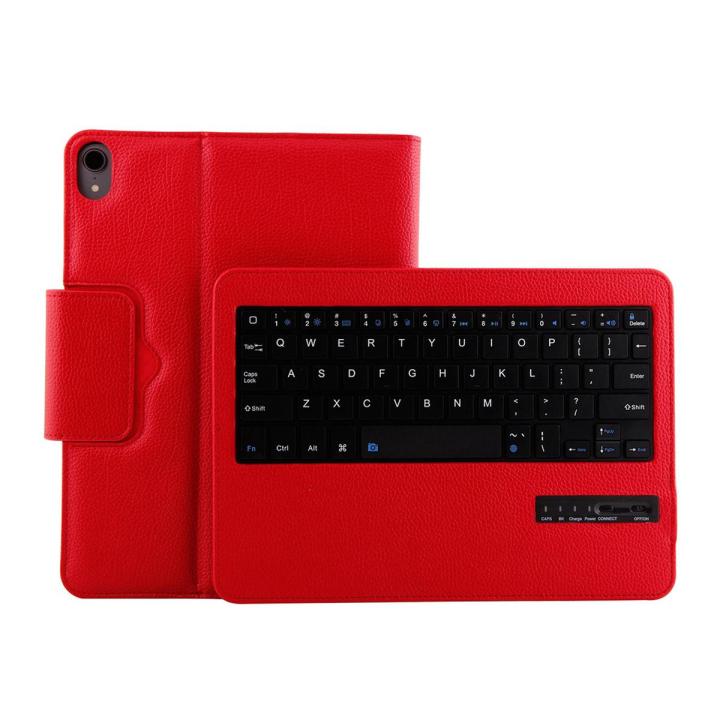 IP011 Detachable Bluetooth 3.0 ABS Keyboard + Litchi Texture Leather Case for iPad Pro 11 inch (2018), with Sleep Function