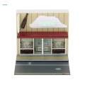 1/64 Shop Model Diorama Kits, Diy Buildings Kits, Simulation, with Lights S Scale Scenery for Dollhouse Decor Architectural Building Scene Props. 