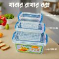 Plastic Fair Food Storage Box Container with Lid - Pack of 3 PIECE SET.