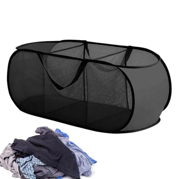 Foldable Laundry Basket Collapsible Dirty Clothes Storage Hamper With Dividers Space Saving Laundry Room Organization Bin For