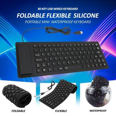Ultra Slim USB Flexible Foldable Keyboard Portable