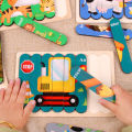 Foreign Trade Children's Cognitive Puzzle Brain Toy Boy and Girl Baby Intelligence Development Early Education Cartoon Animal Puzzle. 