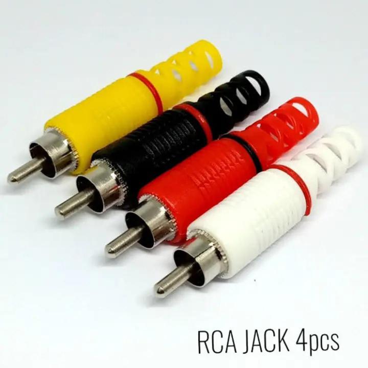 RCA Jack Audio Video Connector Plug Plastic Handle Male Black Red White ...