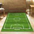 Football Field Carpets Kids Play Nursery Soccer Area Rugs 100x160cm Green. 