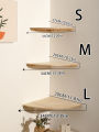 Wall Corner Shelves Wood Floating Shelves Round End Wall Mounted Floating Corner Shelf for Bedroom, Living Room and Kitchen.