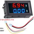 0.28 inch Mini Digital Voltmeter Ammeter DC 100V 10A Panel Amp Volt Current Meter Tester 0.28 Inch Blue Red Dual LED Display. 