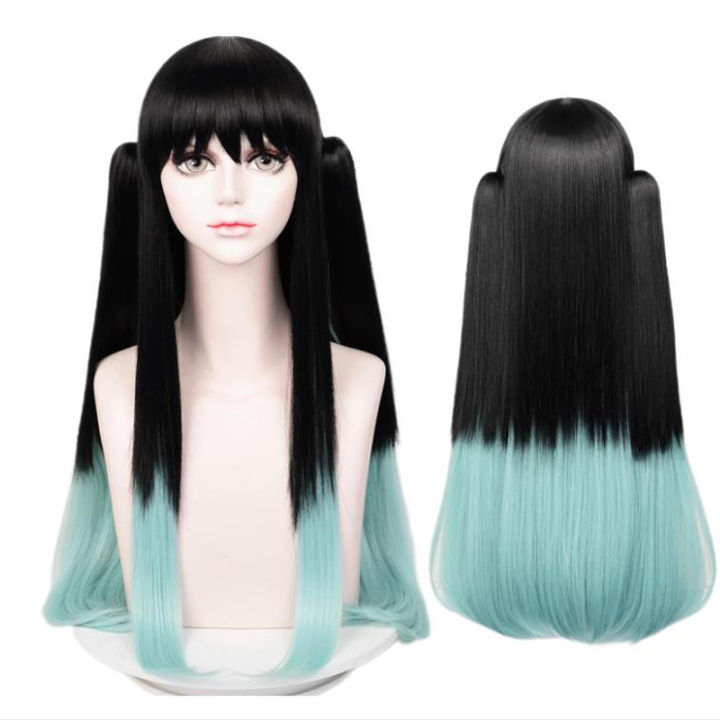 Anime Tokitou Muichirou Cosplay Wig Muichiro Tokito Wig Heat Resistant Synthetic Hair Wigs