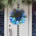 Artificial Peacock Feathers Wreath 47cm Fireplace Simulation Feather Garland. 