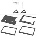 Acrylic Bracket Case for Raspberry Pi-2x display case-Black. 