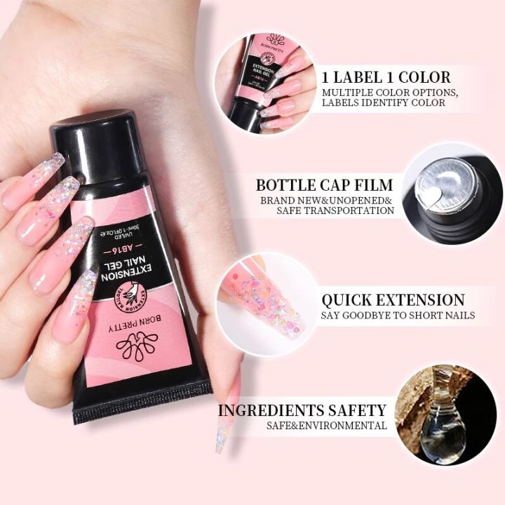 BORN%20PRETTY%20Acrylic%20Gel%20For%20Nail%20Extension%20Milky%20White%20Quick%20Building%20Soak%20Off%20UV%20Extend%20Gel%20Nail%20Art%20Gel%20Semi-Permanent%20Varnish%20-%20Image%205