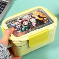 Demon Slayer Stainless Steel Bento Box Microwave Safe Thermal Insulated Food Container Lunch Box For Kids School Children Picnic.