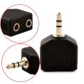 3.5mm 1 to 2 mobile phone music earphone headphone headset audio speakers jack hole splitter plug adapter connector converter. 