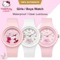 100% Authentic Hello Kitty Watch for Girls Fashion Waterproof Watch Quartz Watches for Boys Clear Luminous Scratch Resistant Cute Wristwatch for Kids Watch Sanrio 877. 