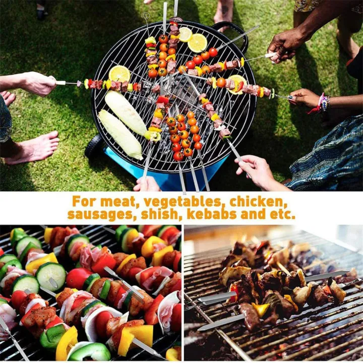 38cm%20Length%20Barbecue%20Stick%20Easy%20To%20Use%20Stainless%20Steel%20Flat%20Skewers%20Stick%20Rust-Resistant%20Metal%20Kebab%20Stick%20for%20Outdoor%20-%20Image%207