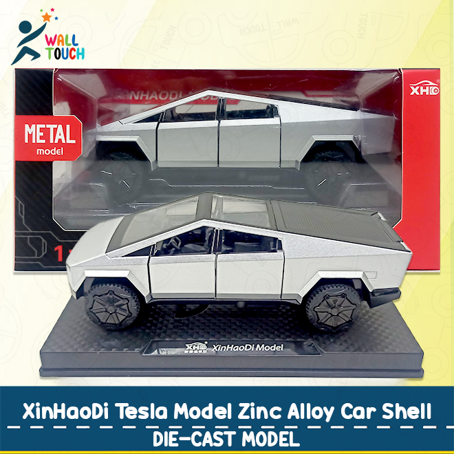 Alloy Die cast Metal 1:32 Scale XinHaoDi Tesla Model Zinc Alloy Car Shell DIE-CAST MODEL Metal Car Latest Pull & Back Car With Music & light Gift For Children
